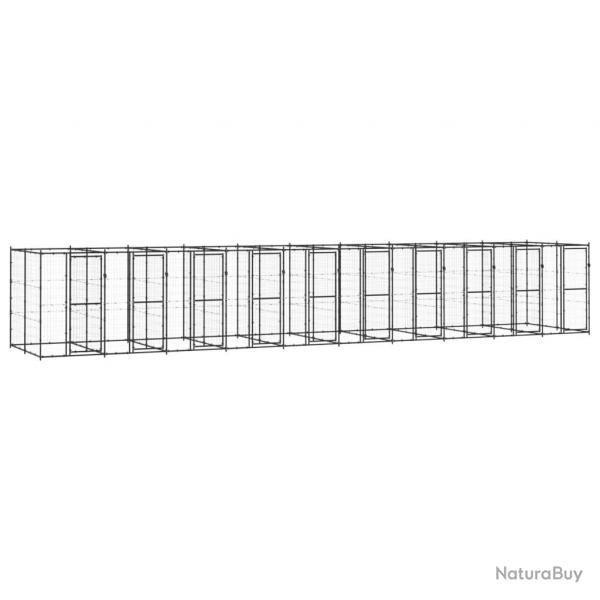 Chenil extrieur cage enclos parc animaux chien d'extrieur pour chiens acier 24,2 m 02_0000365