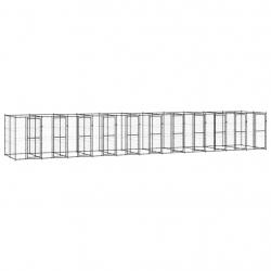 Chenil extérieur cage enclos parc animaux chien d'extérieur pour chiens acier 26,62 m² 02_0000367