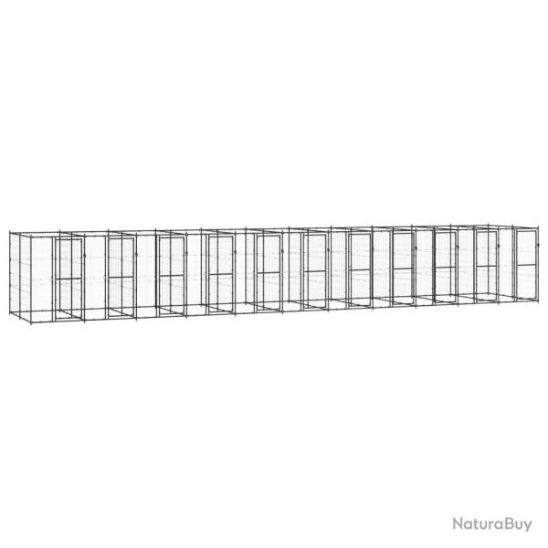 Chenil extrieur cage enclos parc animaux chien d'extrieur pour chiens acier 26,62 m 02_0000367