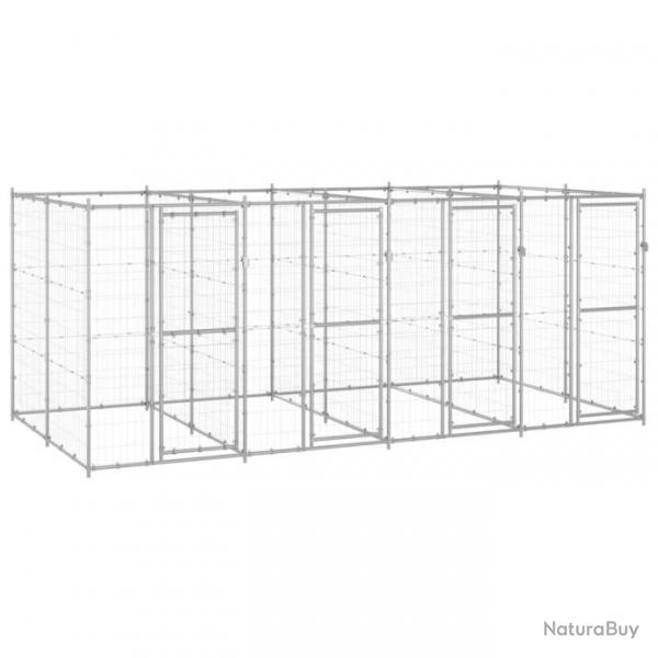 Chenil extrieur cage enclos parc animaux chien extrieur acier galvanis 9,68 m 02_0000430