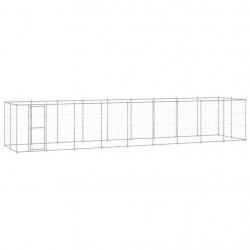 Chenil extérieur cage enclos parc animaux chien extérieur acier galvanisé 21,78 m² 02_0000413