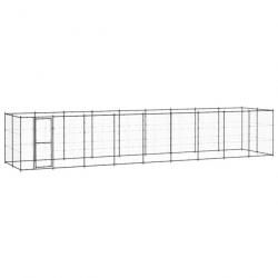 Chenil extérieur cage enclos parc animaux chien d'extérieur pour chiens acier 21,78 m² 02_0000363