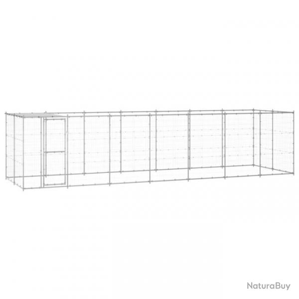 Chenil extrieur cage enclos parc animaux chien extrieur acier galvanis avec toit 16,94 m 02_000