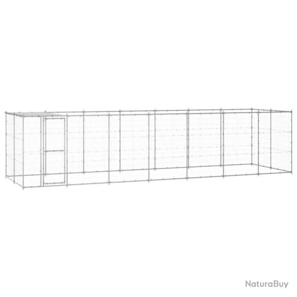 Chenil extrieur cage enclos parc animaux chien extrieur acier galvanis avec toit 16,94 m 02_000