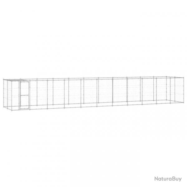 Chenil extrieur cage enclos parc animaux chien extrieur acier galvanis avec toit 26,62 m 02_000