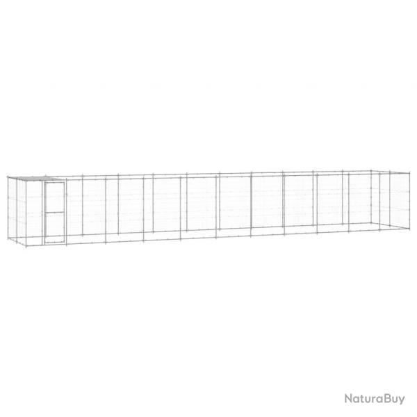 Chenil extrieur cage enclos parc animaux chien extrieur acier galvanis avec toit 26,62 m 02_000