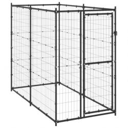 Chenil extérieur cage enclos parc animaux chien d'extérieur pour chiens acier 110 x 220 x 180 cm 02