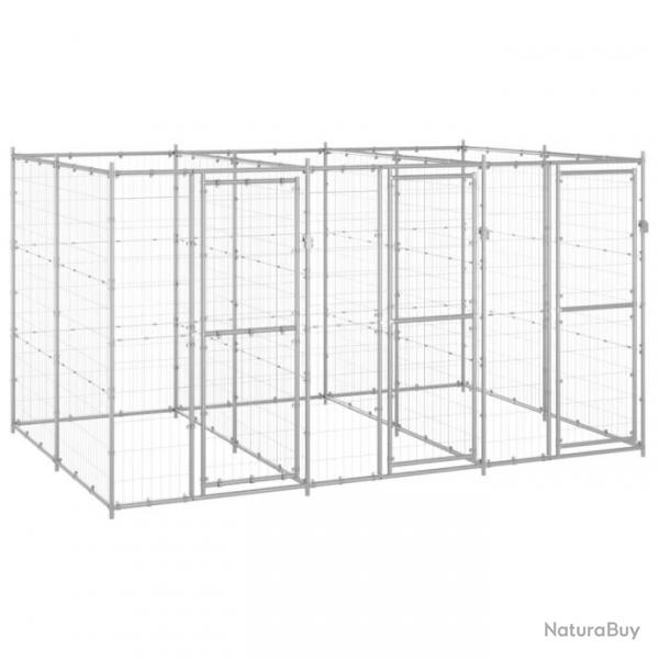 Chenil extrieur cage enclos parc animaux chien extrieur acier galvanis 7,26 m 02_0000427