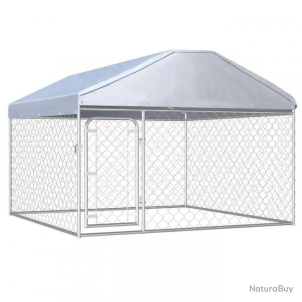 Chenil extrieur cage enclos parc animaux chien extrieur avec toit pour chiens 200 x 200 x 135 cm