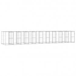 Chenil extérieur cage enclos parc animaux chien extérieur acier galvanisé 24,2 m² 02_0000415