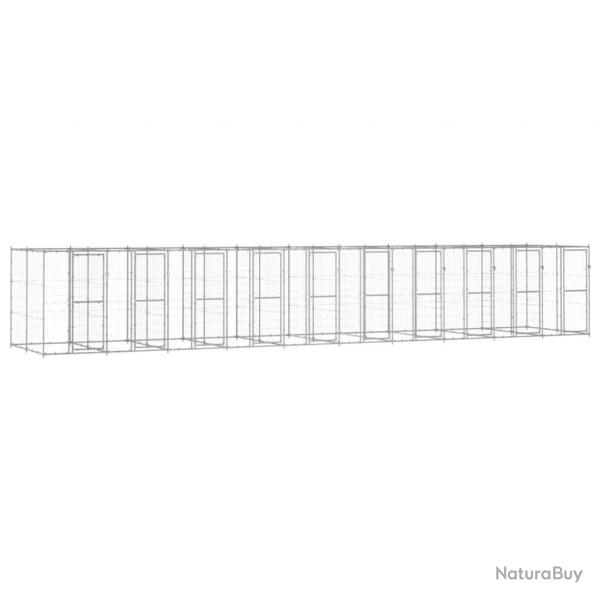 Chenil extrieur cage enclos parc animaux chien extrieur acier galvanis 24,2 m 02_0000415