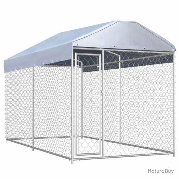 Chenil extrieur cage enclos parc animaux chien d'extrieur avec toit pour chiens 225 cm 02_0000329