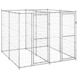 Chenil extérieur cage enclos parc animaux chien extérieur acier galvanisé 4,84 m² 02_0000422