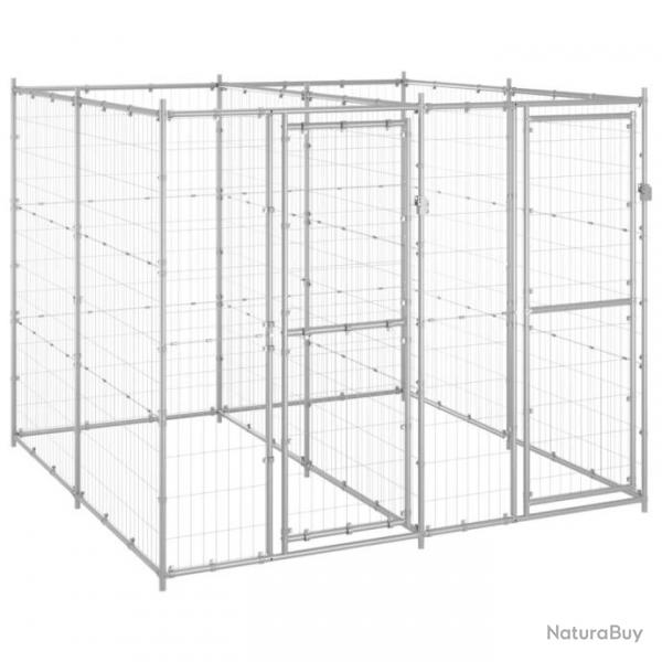Chenil extrieur cage enclos parc animaux chien extrieur acier galvanis 4,84 m 02_0000422