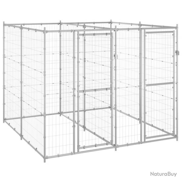 Chenil extrieur cage enclos parc animaux chien extrieur acier galvanis 4,84 m 02_0000422