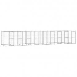 Chenil extérieur cage enclos parc animaux chien extérieur acier galvanisé 21,78 m² 02_0000412