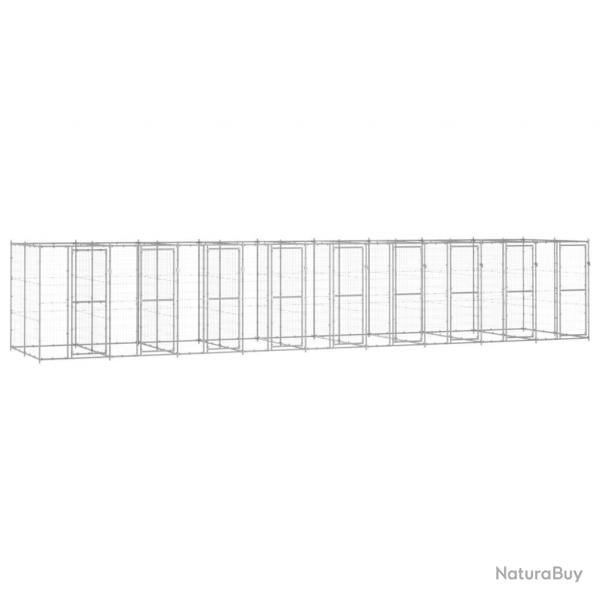 Chenil extrieur cage enclos parc animaux chien extrieur acier galvanis 21,78 m 02_0000412