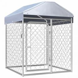 Chenil extérieur cage enclos parc animaux chien extérieur avec toit 100 x 100 x 125 cm 02_0000448