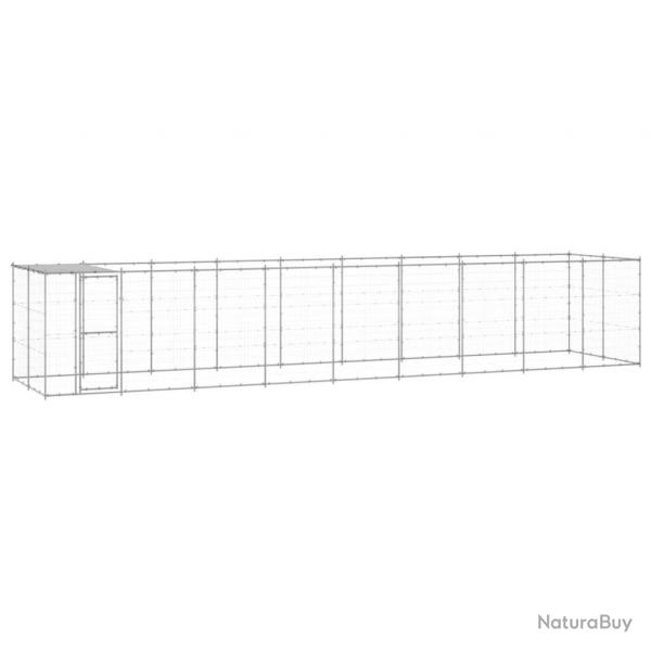 Chenil extrieur cage enclos parc animaux chien extrieur acier galvanis avec toit 21,78 m 02_000