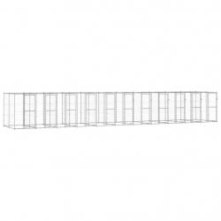 Chenil extérieur cage enclos parc animaux chien extérieur acier galvanisé 26,62 m² 02_0000417