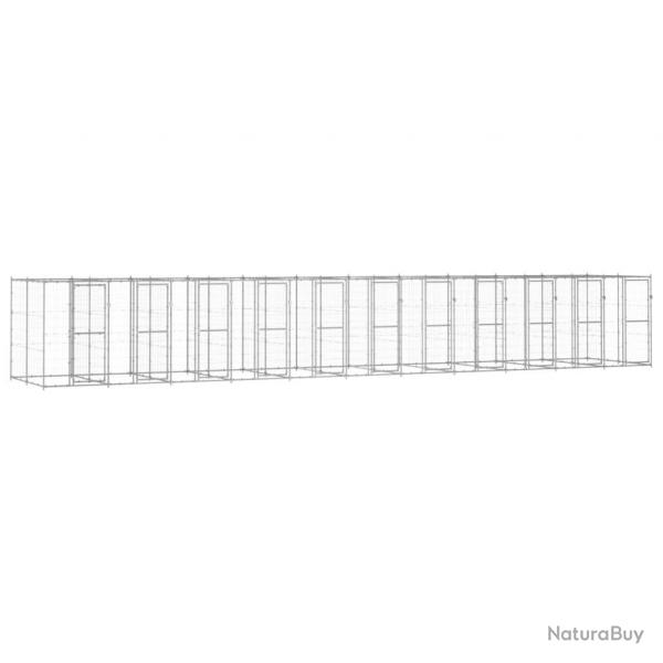 Chenil extrieur cage enclos parc animaux chien extrieur acier galvanis 26,62 m 02_0000417