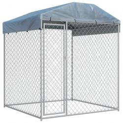 Chenil extérieur cage enclos parc animaux chien d'extérieur avec toit pour chiens 225 cm 02_0000324