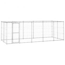 Chenil extérieur cage enclos parc animaux chien extérieur acier galvanisé avec toit 12,1 m² 02_0000