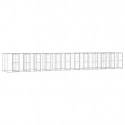 Chenil extérieur cage enclos parc animaux chien extérieur acier galvanisé 29,02 m² 02_0000419