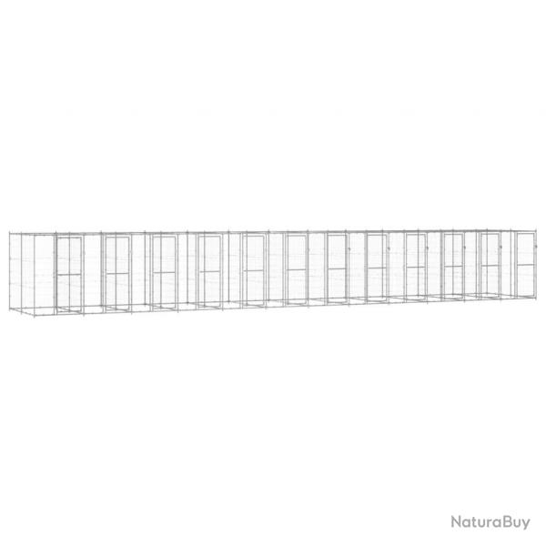 Chenil extrieur cage enclos parc animaux chien extrieur acier galvanis 29,02 m 02_0000419