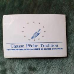 1 autocollant  Chasse Peche Tradition  liste européenne ...