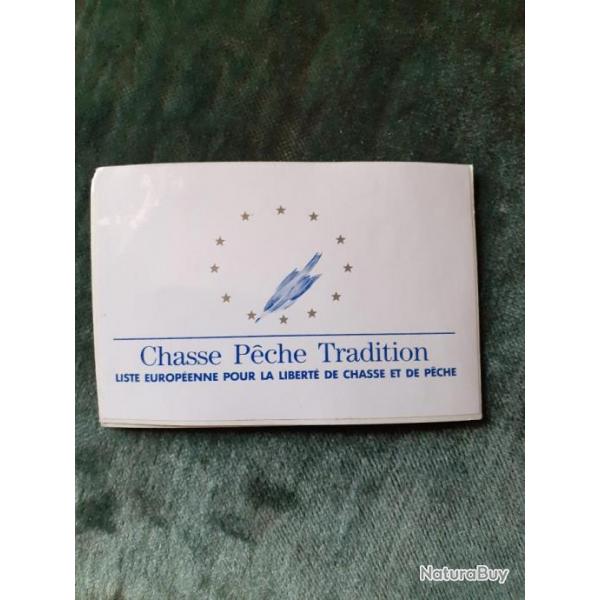 1 autocollant  Chasse Peche Tradition  liste europenne ...