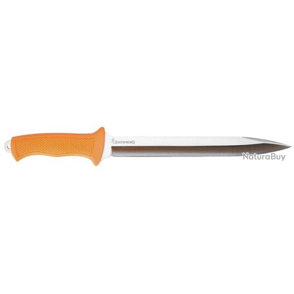 DAGUE BROWNING OMEGA ORANGE MANCHE POLYMRE LAME 24CM FOURREAU CUIR