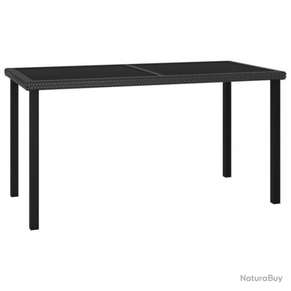 Table  dner de jardin Noir 140x70x73 cm Rsine tresse 315115