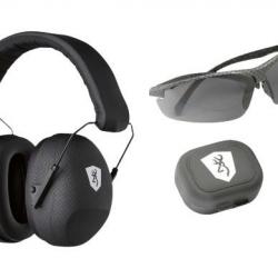 BROWNELL Pack Protection Auditif Tir haut +Lunettes Protection Casque Anti-bruit +Bouchons Oreille