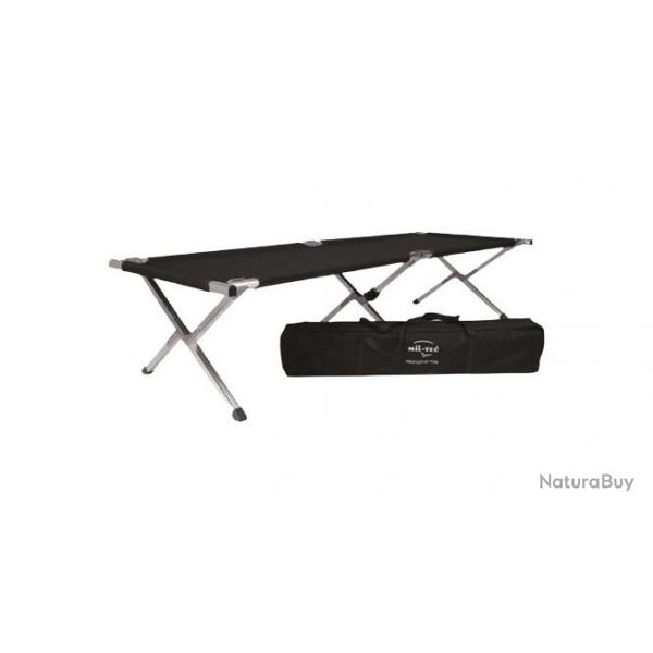 Lit De Camp Pliable Lit Picot Type US Aluminium Avec Sac De Transport Chasse Camping Outdoor Noire