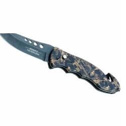 Couteau Military Guns Camo Herbertz Top Collection Couteau de Sauvetage Chasse Lame Lisse Chromée