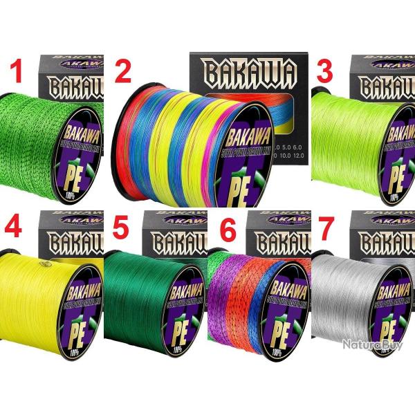 Fil de Peche Multifilament PE 8 brins 300m, Couleur: Au Choix, Modele: 0.375mm 29.4kg