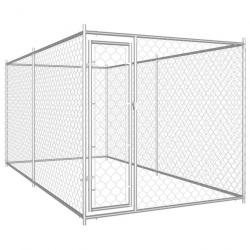 Chenil extérieur cage enclos parc animaux chien d'extérieur pour chiens 382 x 192 x 185 cm 02_00003