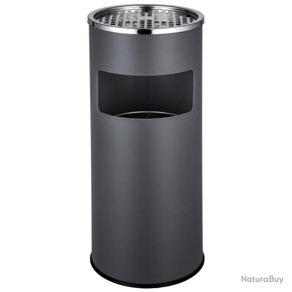 Cendrier extérieur design avec poubelle en acier inoxydable 30 litres gris 08_0000549