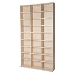 Armoire étagère rangement CD / DVD meuble de rangement pour 1 000 CDs bois 08_0000525