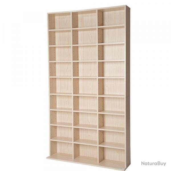 Armoire tagre rangement CD / DVD meuble de rangement pour 1 000 CDs bois 08_0000525