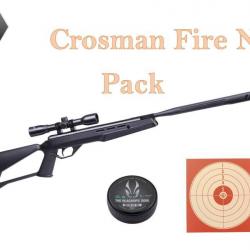 Promo ! Carabine à plombs Crosman Fire NP cal.4.5mm + lunette 4x32 + 100 cibles + 500 Plombs