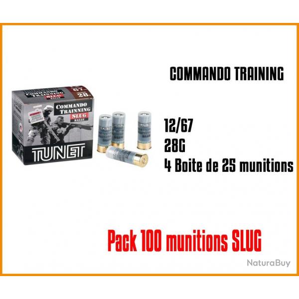 Pack 100 Cartouches TUNET Commando Training Slug cal. 12/67 