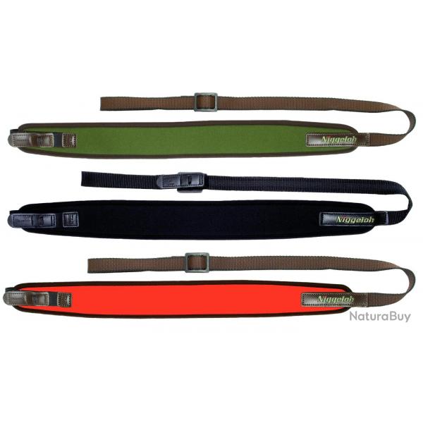 Bretelle droite noprne orange pour carabine avec attache rapide