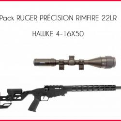 Pack RUGER PRÉCISION RIMFIRE 22LR HAWKE 4-16X50 