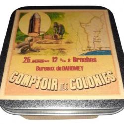 12 mm à Broches: Reproduction boite cartouches (vide) COMPTOIR des COLONIES Dahomey 9007604