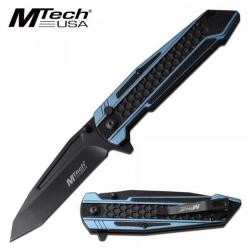Couteau Mtech Tactical Urban Lame Acier 3Cr13 Manche Aluminium Black/Blue IKBS Clip MT1135BL
