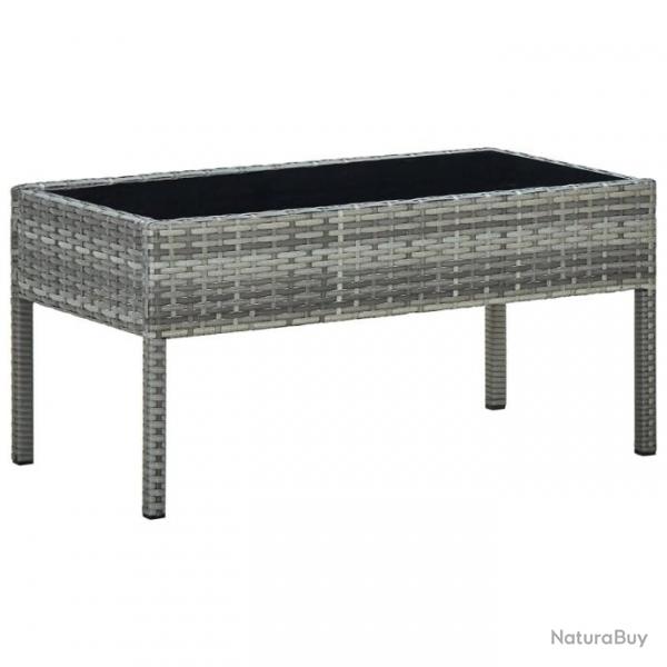 Table de jardin Gris 75x40x37 cm Rsine tresse 45905