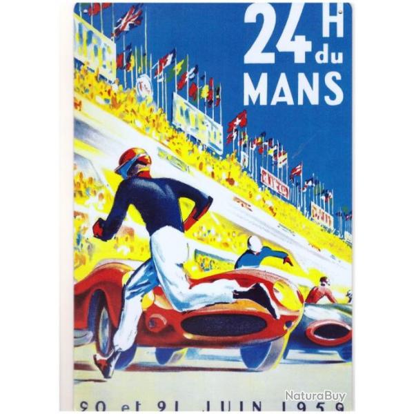 PLAQUE PUBLICITAIRE METAL 24 HEURES DU MANS 1959