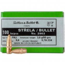 .224 (5,6mm) 3,6g/55grs. FMJ BT (Calibre: .224 (5,6 mm))